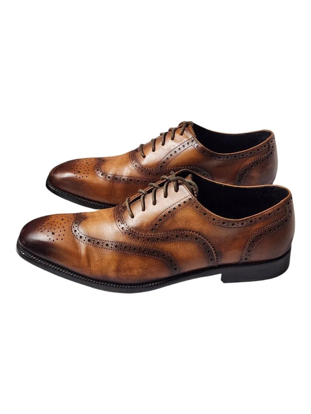 Gifennse Hand-Dyed/Sewn Leather Brogue Oxfords Size 10.5 EUC